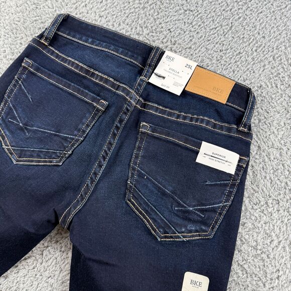 BKE Buckle Stella Tailored Bootcut Jeans Women’s 25L Blue 25x33.5 Low Rise Slim - Picture 2 of 13